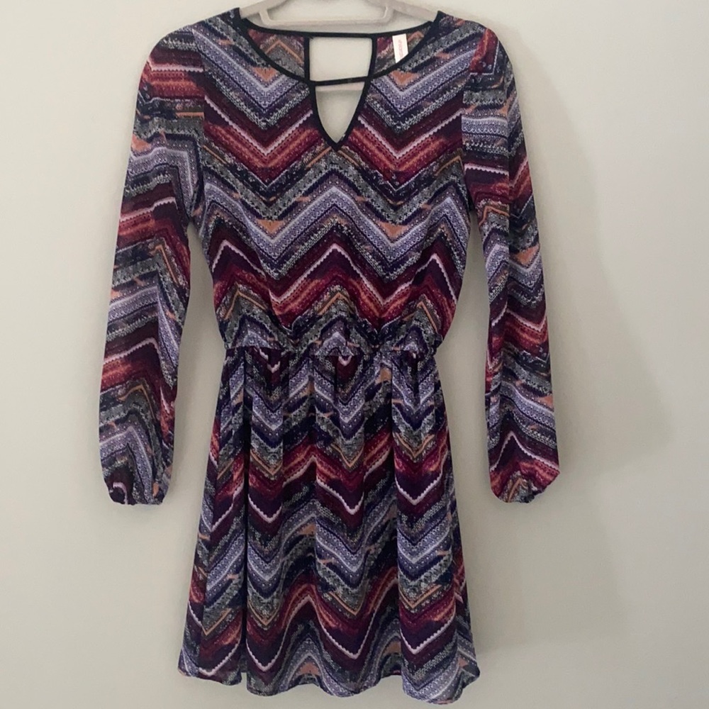 Long sleeve chevron dress